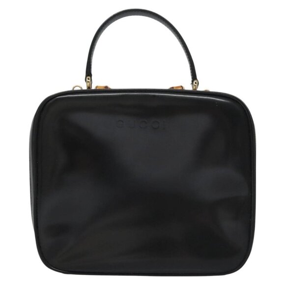 GUCCI Vanity Bamboo Pouch Enamel 2way Black - Picture 13 of 16